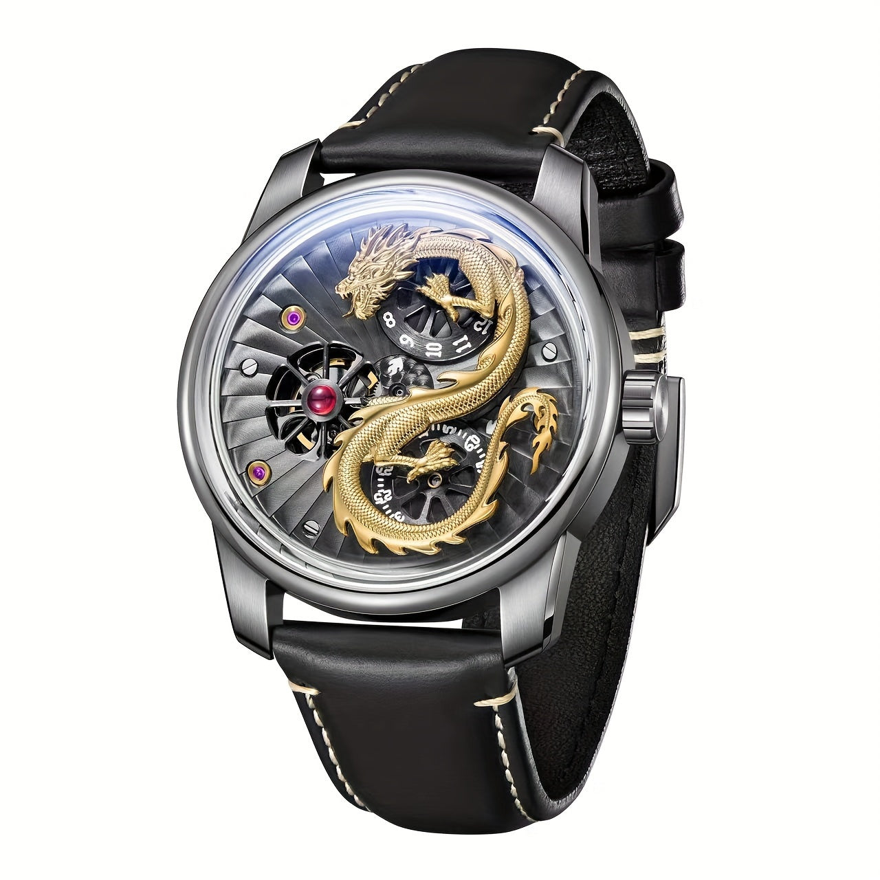 Chinese Dragon Automatic Mechanical Watch, Waterproof, Night Light