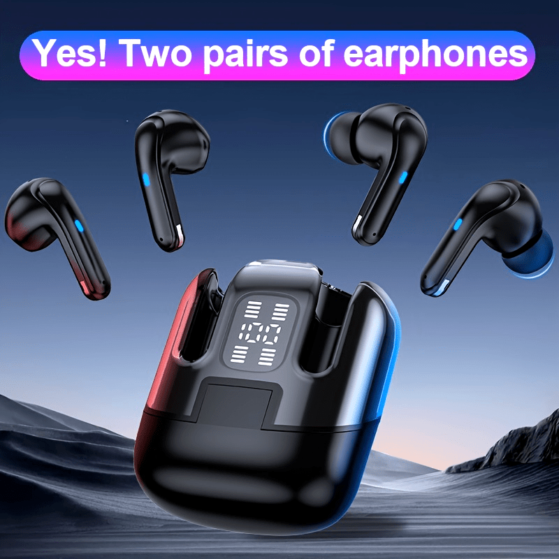 2024 Wireless Headset, LED Display, BT 5.5, HIFI Bass, Noise Cancel, Fast Charging