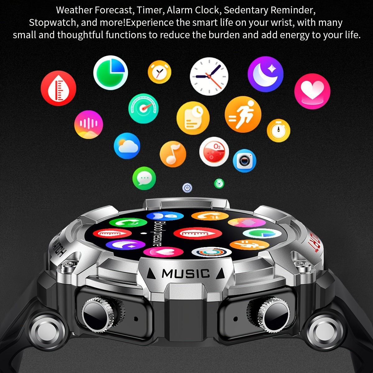 Smart Watch with TWS Earbuds, Fitness Tracker, MP3, Voice Recorder, Call Alerts