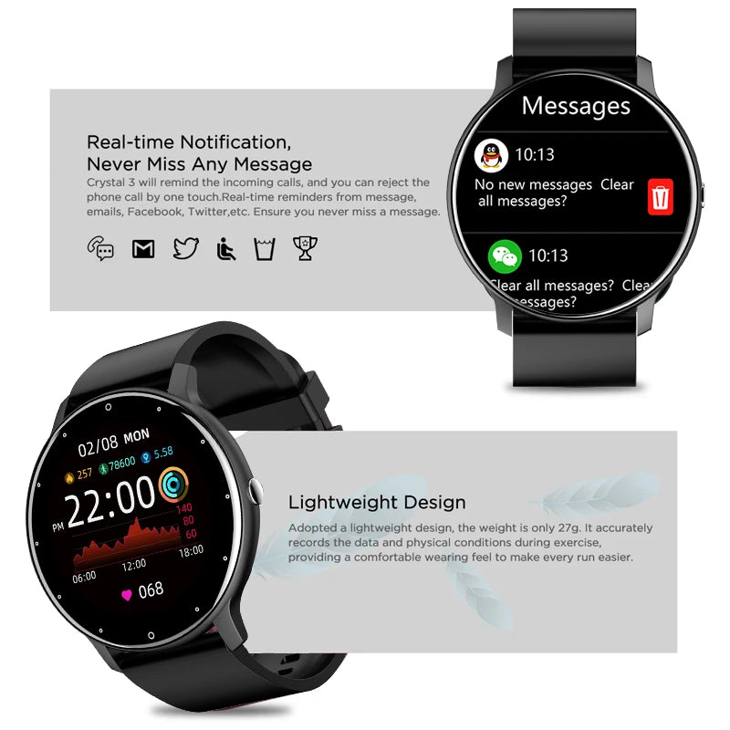 LIGE 2023 Men's Full Touch Smart Watch: Sport, Fitness, IP67 Waterproof