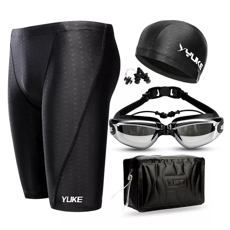 Men's Waterproof Swimming Shorts & Goggles Set 2022