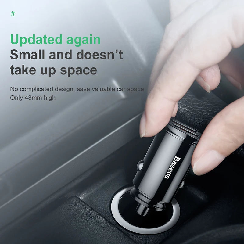 Baseus 30W USB Car Charger with Quick Charge 4.0/3.0 and USB PD