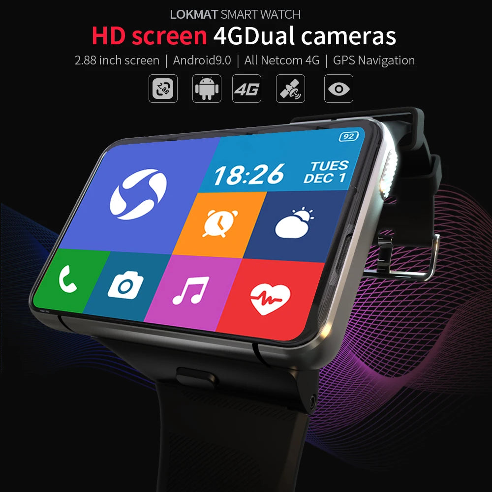 APPLLP MAX 4G Smart Watch with GPS, 2.88" Touch Screen, Dual Cameras