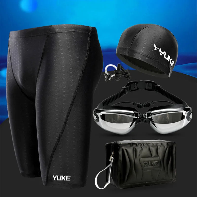 Men's Waterproof Swimming Shorts & Goggles Set 2022