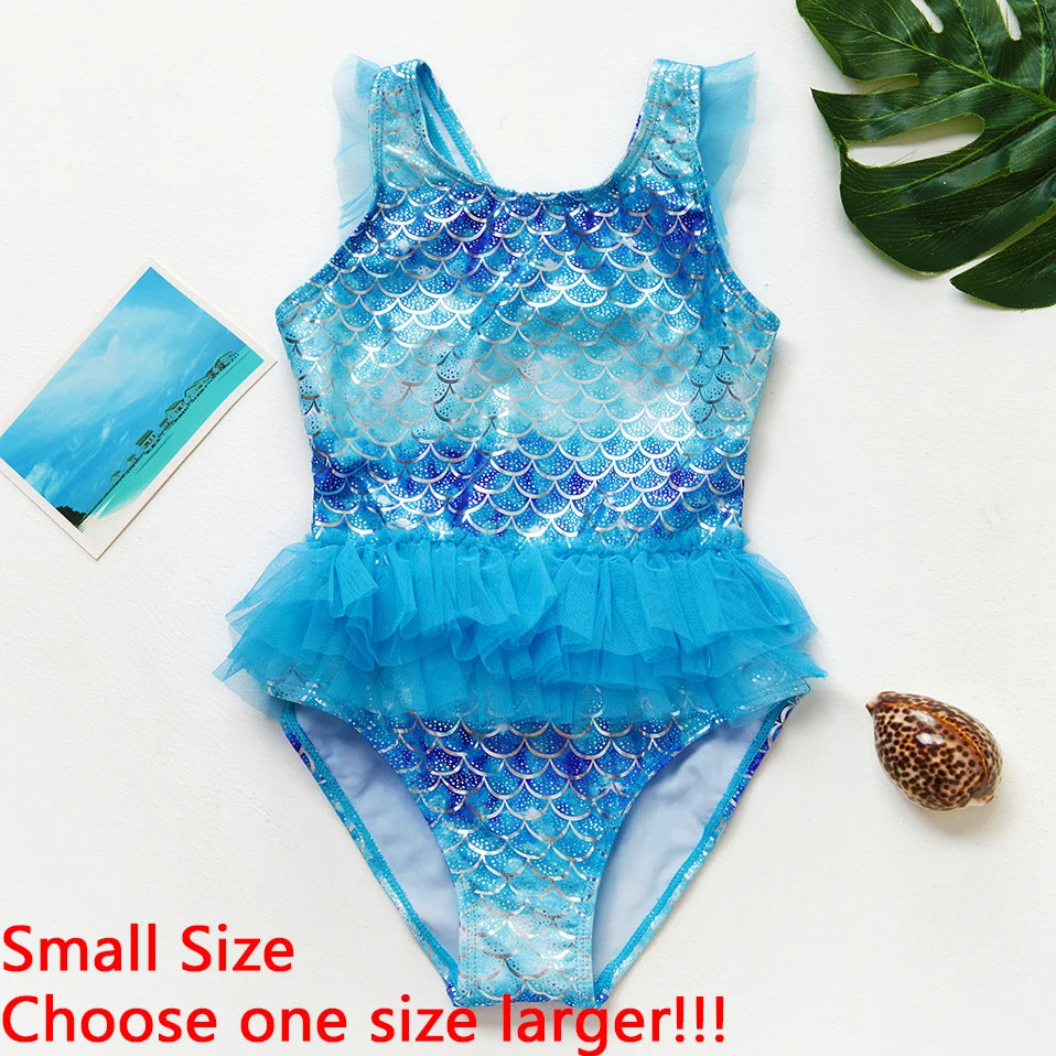 Girls' Mermaid One Piece Swimsuit