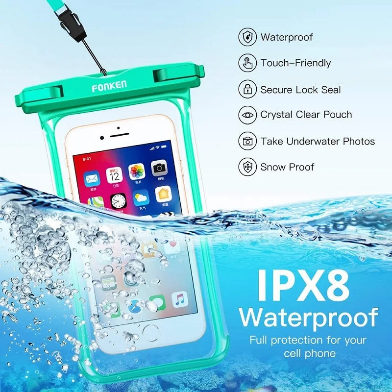 FONKEN Waterproof Underwater Phone Case for iPhone, Samsung, Xiaomi