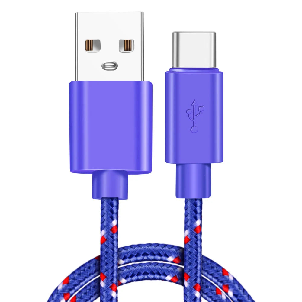 Fast charging USB-C cable for smartphones.