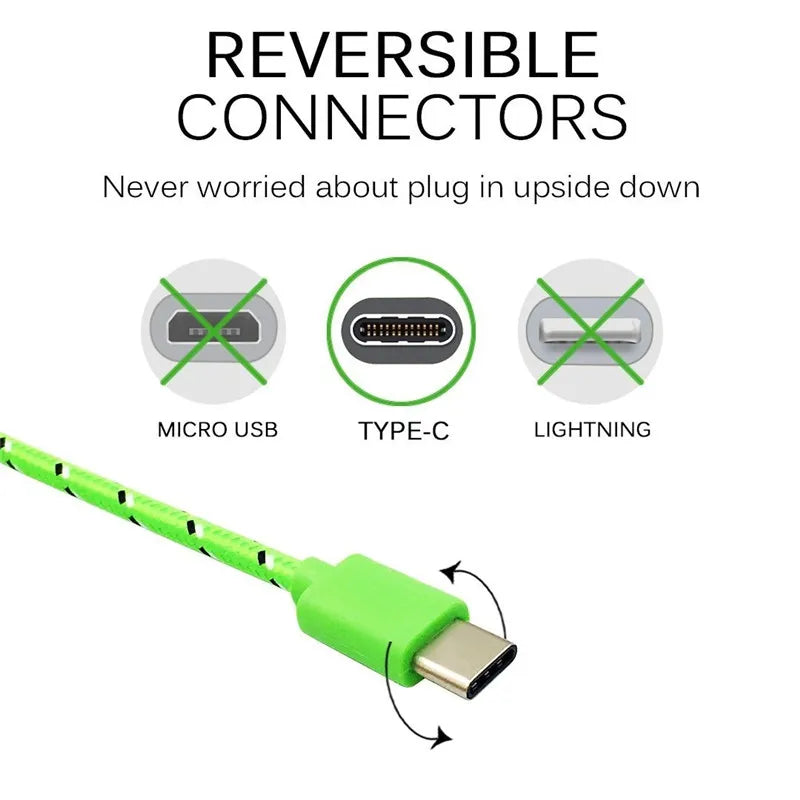 Fast charging USB-C cable for smartphones.