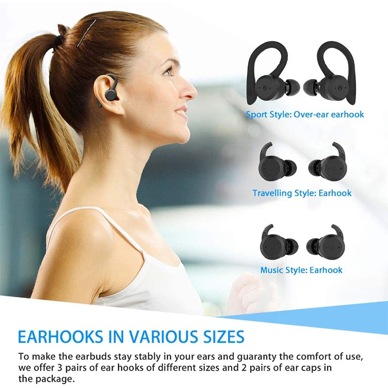 Swimming Waterproof Bluetooth Earphones TWS Stereo Headset