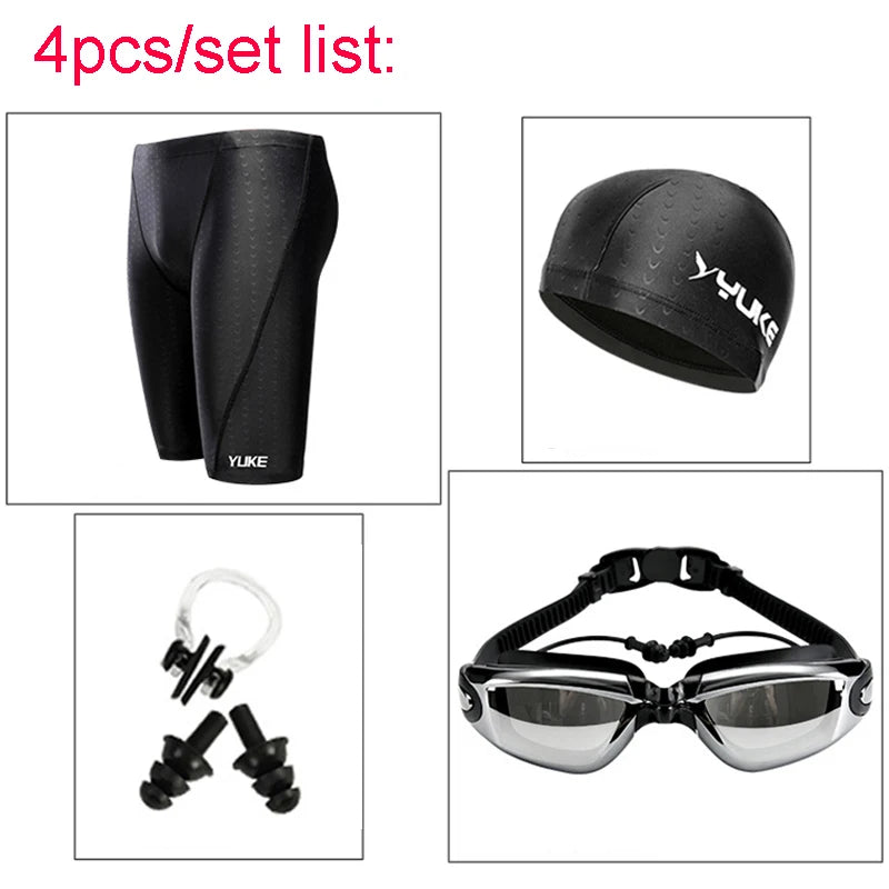 Men's Waterproof Swimming Shorts & Goggles Set 2022