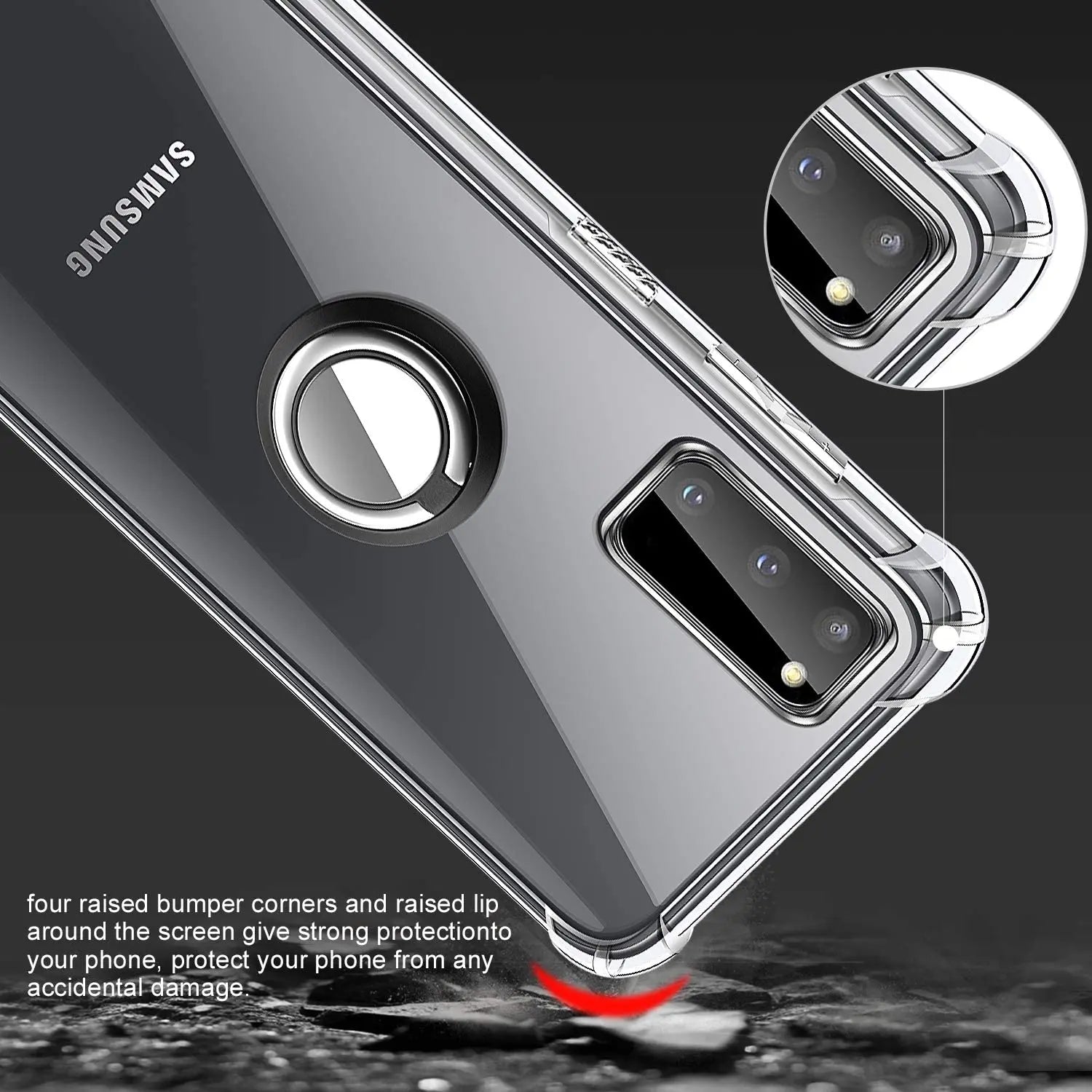 Shockproof Soft Ring Case for Samsung Galaxy S10, Note 10 & More