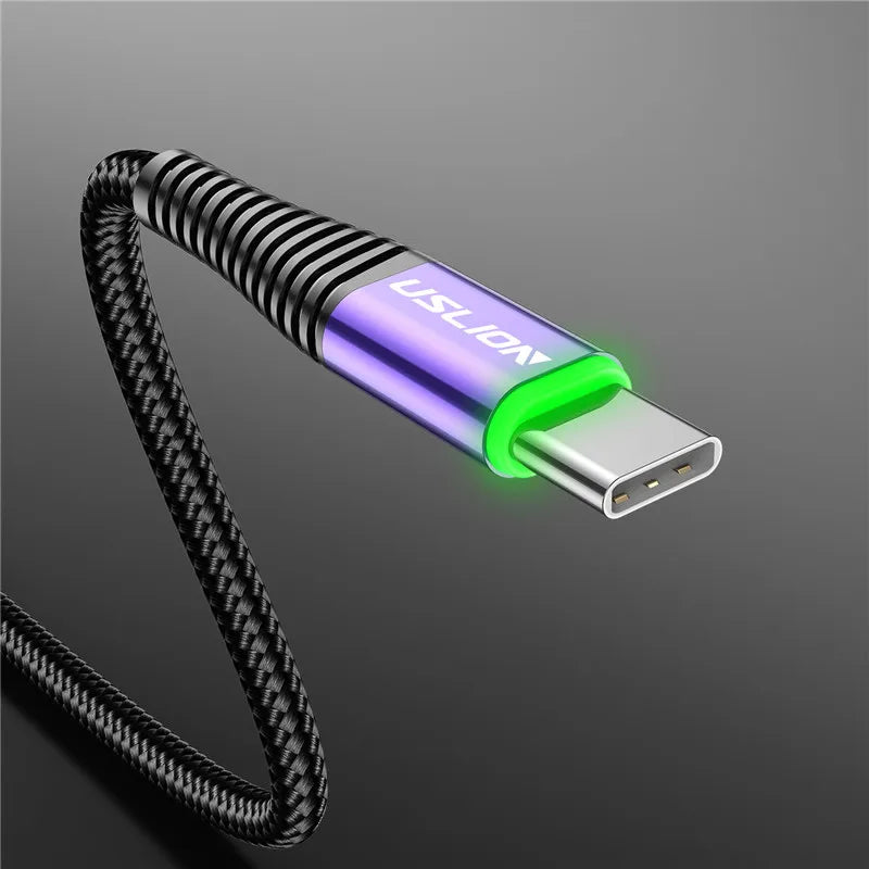 USLION LED USB-C Cable: Fast Charging.