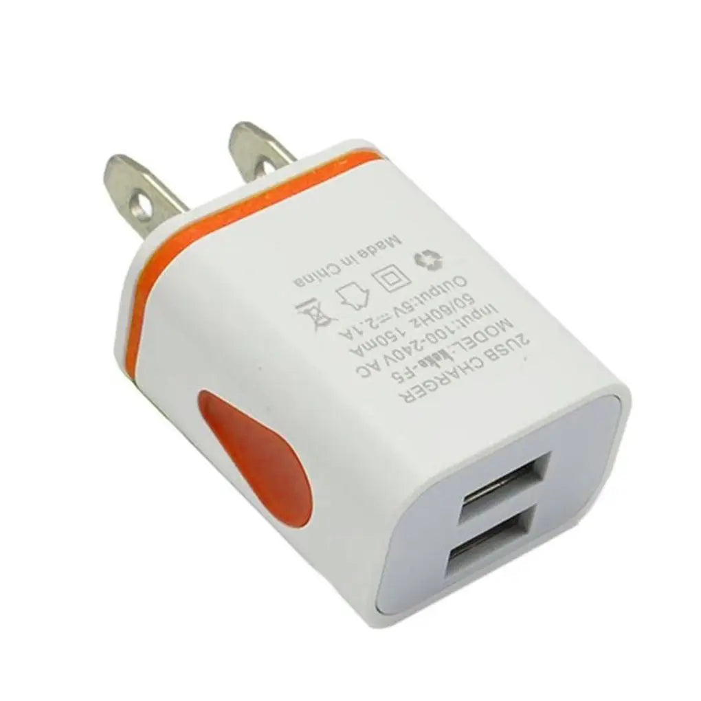 Dual-port USB wall charger for phones.