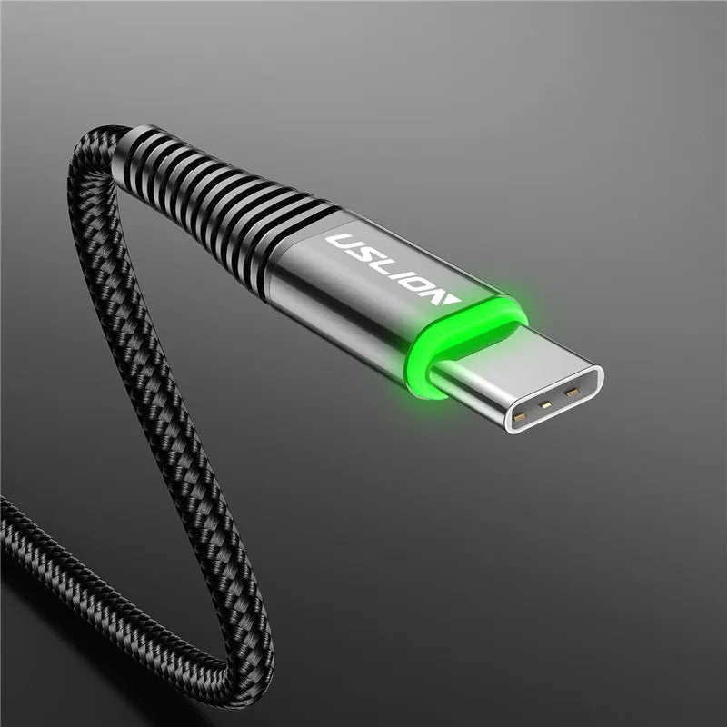 USLION LED USB-C Cable: Fast Charging.