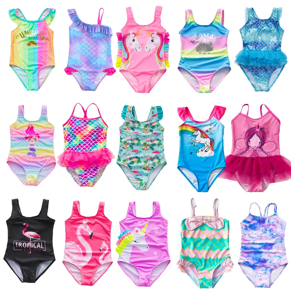 Girls' Mermaid One Piece Swimsuit