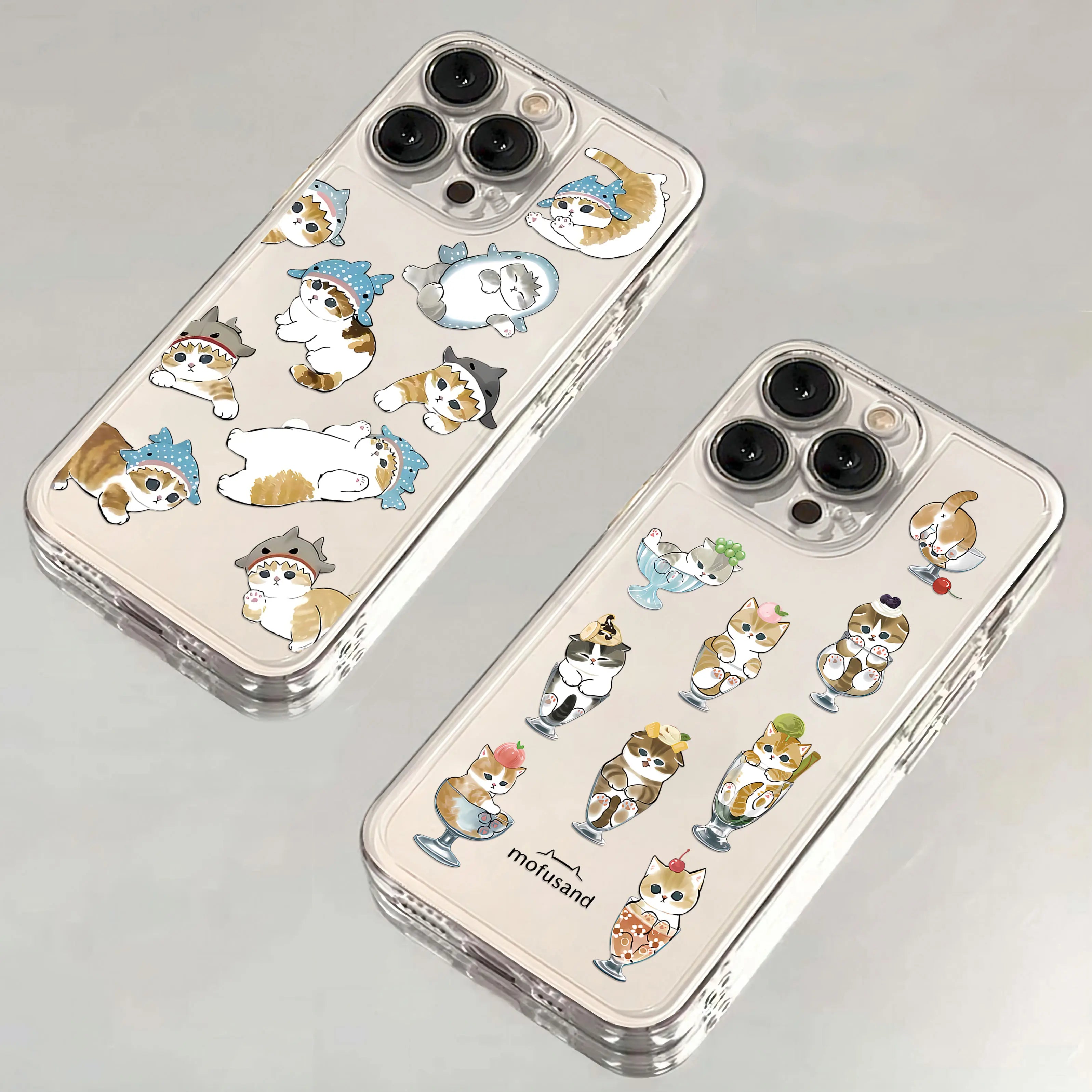 Cute M-Mofusands Cat iPhone Case - Transparent Cover