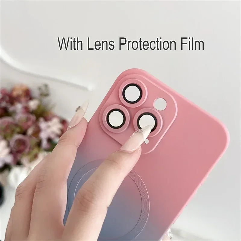 Colorful Gradient MagSafe Silicone Case - iPhone 16/15/14/13/12/11 Pro Max