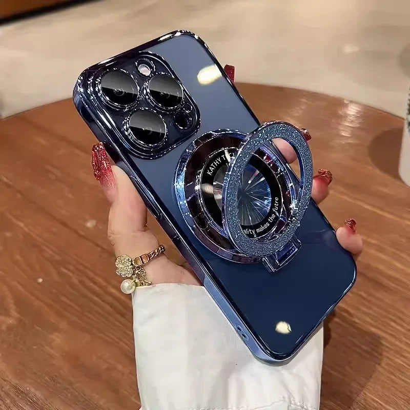 Glitter MagSafe Bracket Case for iPhone 7-16 Pro Max, SE, XS, XR