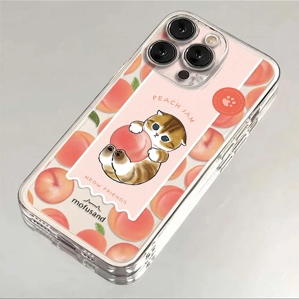 Cute M-Mofusands Cat iPhone Case - Transparent Cover