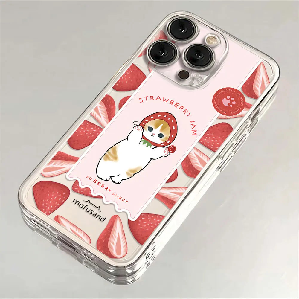 Cute M-Mofusands Cat iPhone Case - Transparent Cover
