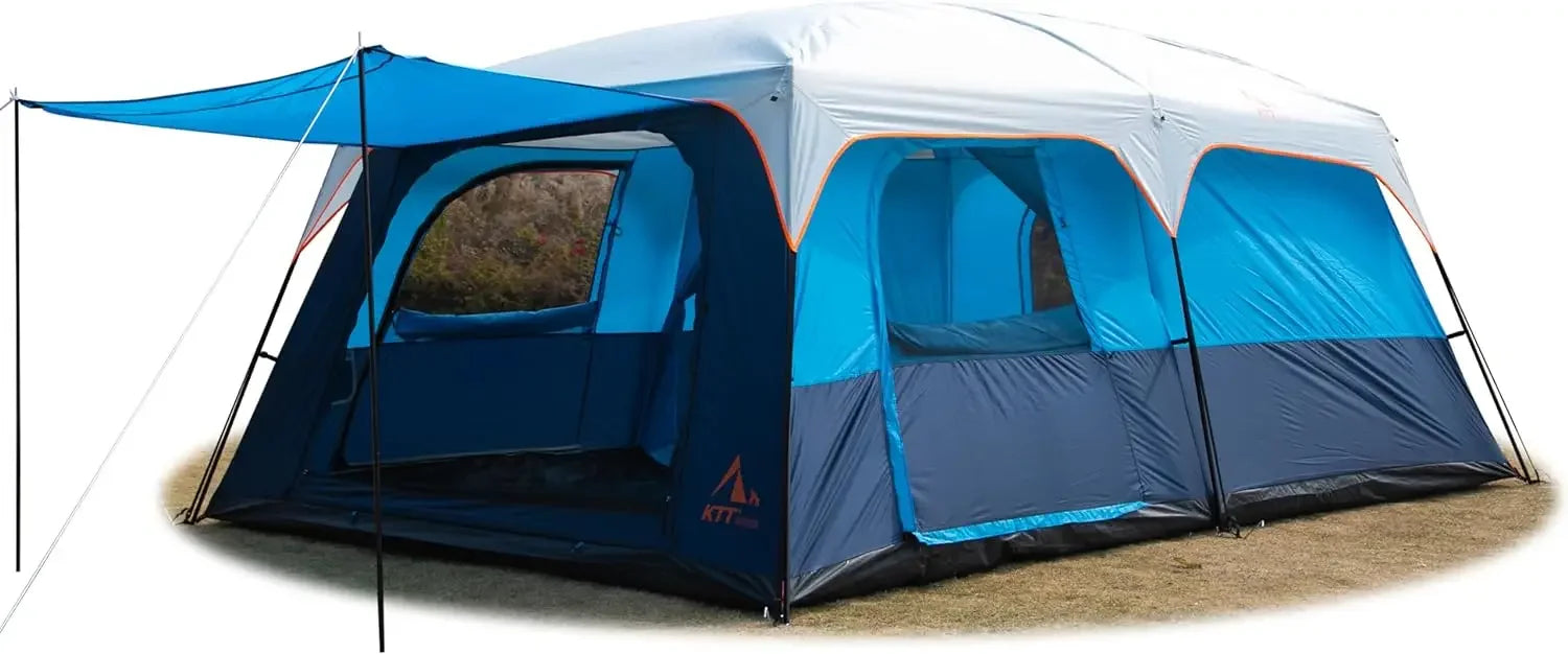 Family Cabin Tent with 2 Rooms & 3 Windows