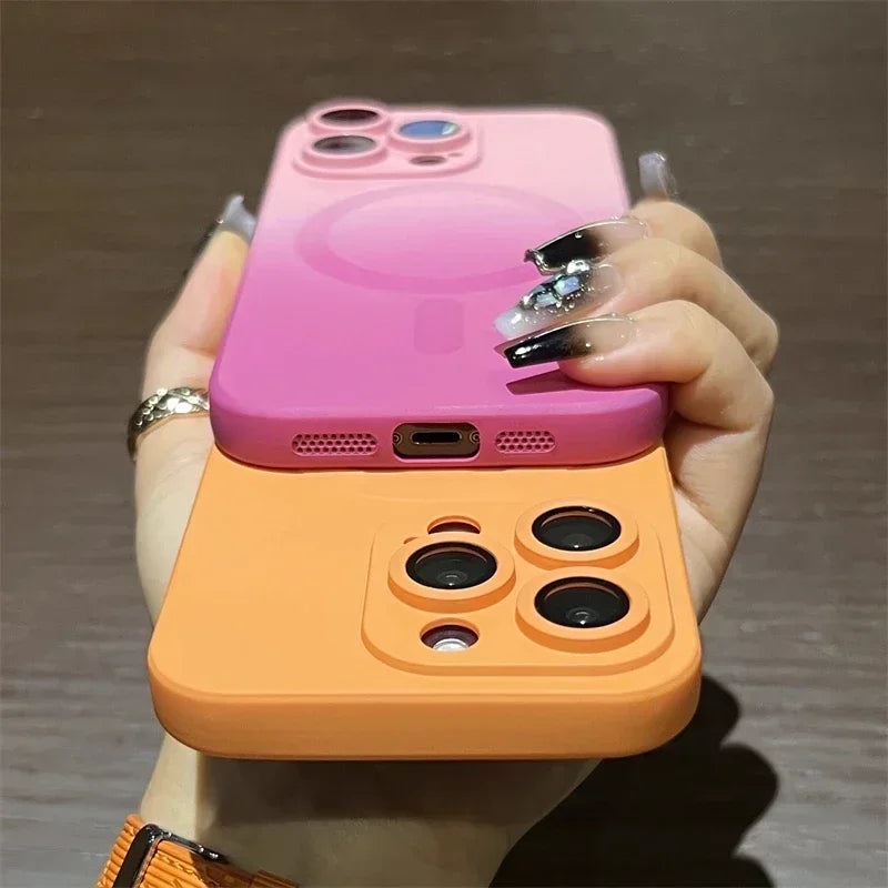 Colorful Gradient MagSafe Silicone Case - iPhone 16/15/14/13/12/11 Pro Max