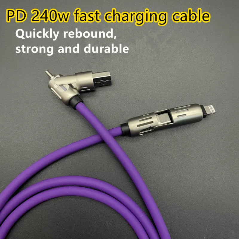 240W 4-in-1 Fast Charge USB Type-C Data Cable
