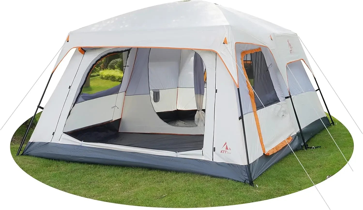 Family Cabin Tent with 2 Rooms & 3 Windows