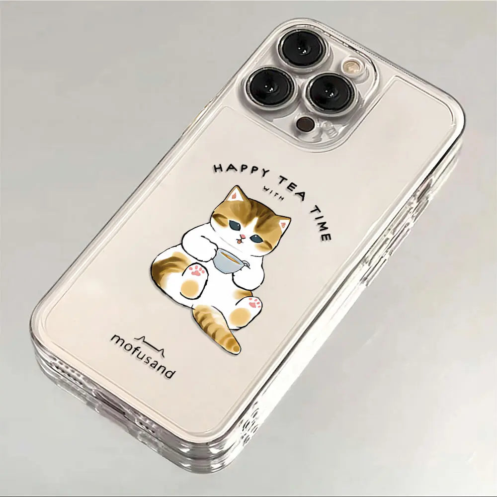 Cute M-Mofusands Cat iPhone Case - Transparent Cover