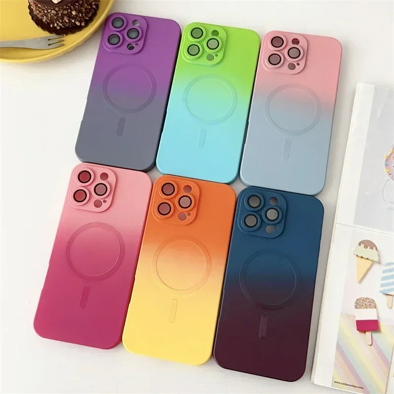 Colorful Gradient MagSafe Silicone Case - iPhone 16/15/14/13/12/11 Pro Max