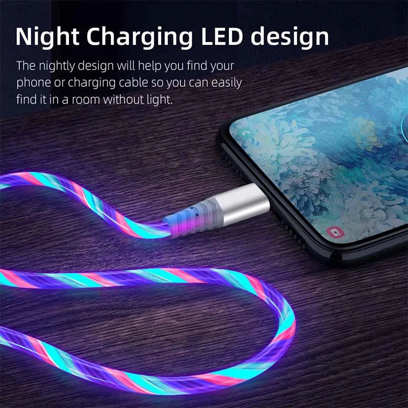 Fast charging LED USB-C cable.