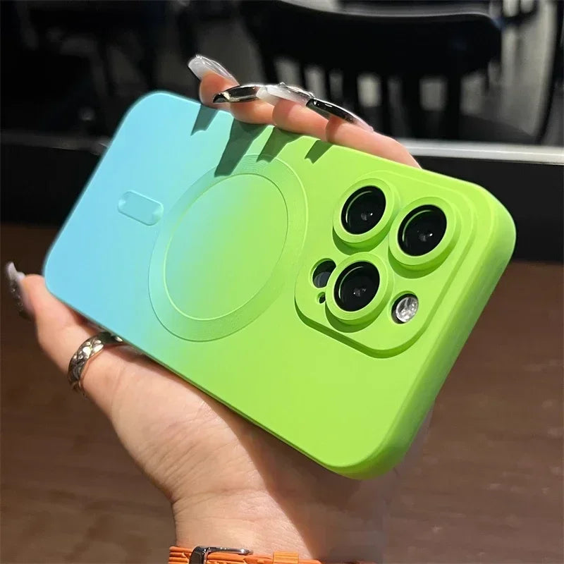 Colorful Gradient MagSafe Silicone Case - iPhone 16/15/14/13/12/11 Pro Max