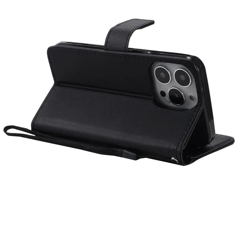 Wallet Leather Case with Card Slot for iPhone 15 Pro Max, 14 Plus, 13, 12, 11