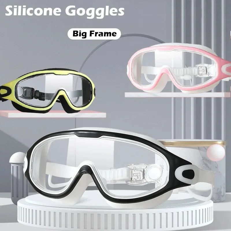 Silicone Swim Goggles with Earplugs - Anti-fog HD Eyewear