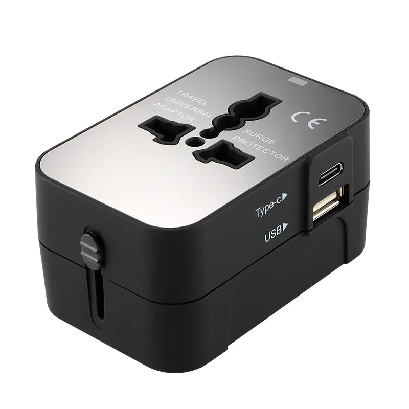 Travel adapter with dual USB port.