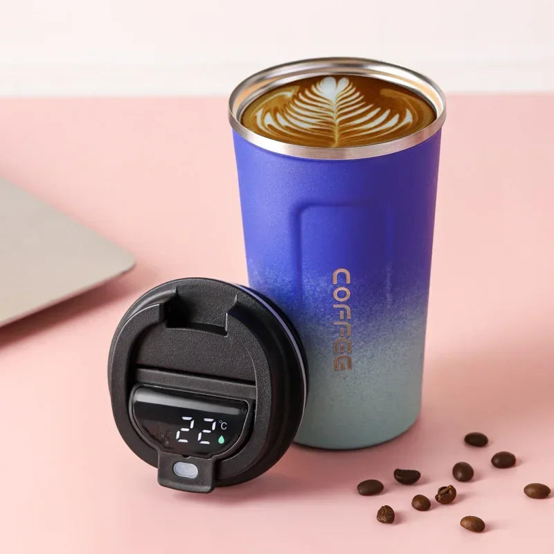 Stainless Steel Thermos Mug with Temperature Display – 380/510ml Vacuum Insulated Tumbler