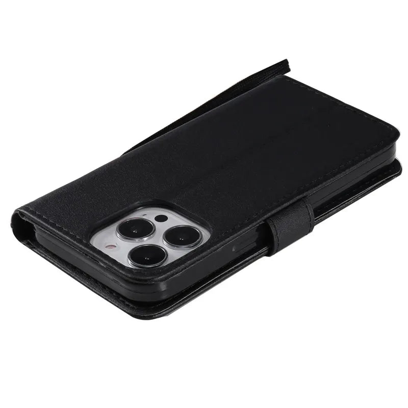Wallet Leather Case with Card Slot for iPhone 15 Pro Max, 14 Plus, 13, 12, 11