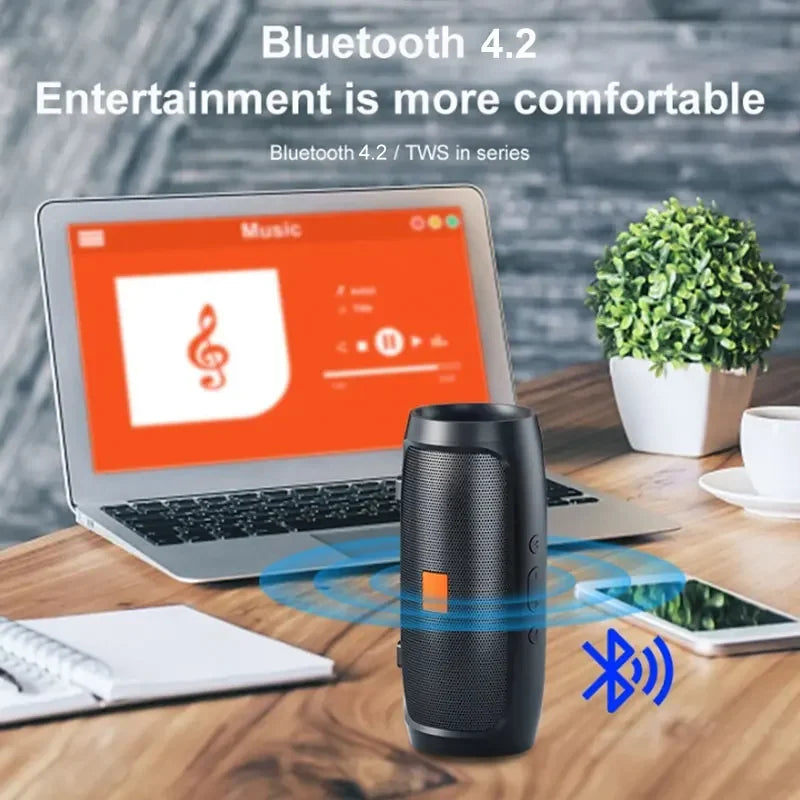 Portable Dual Speaker Bluetooth Subwoofer with FM & TF Playback