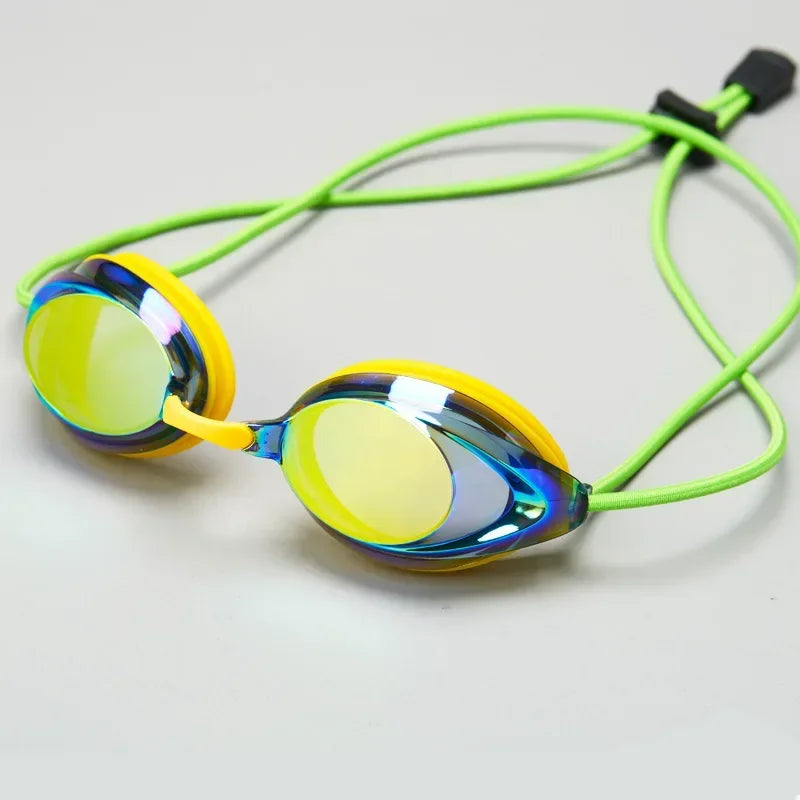 Bright Color Electroplated Swimming Goggles with Rope Head