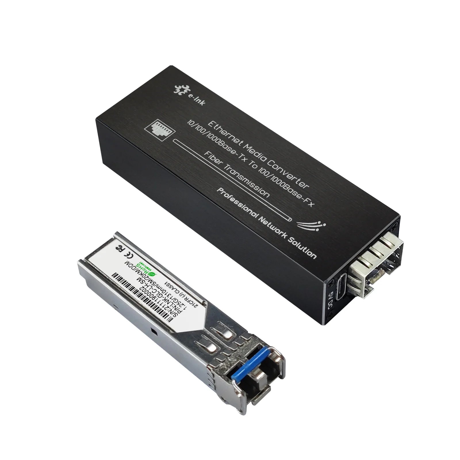 Micro Mini Gigabit SFP Media Converter - 10/100/1000Mbps