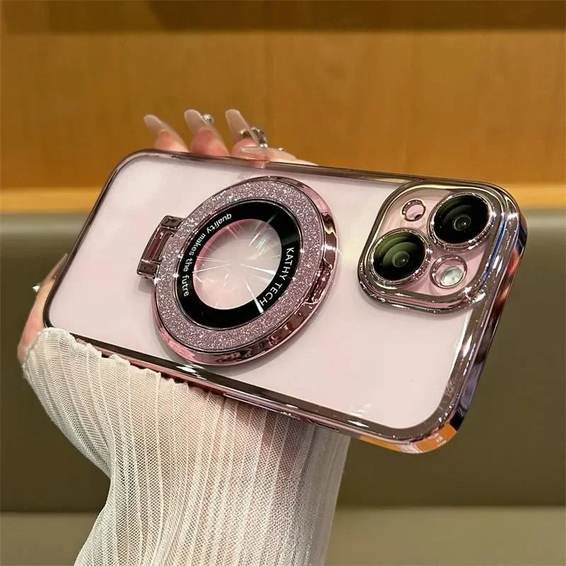 Glitter MagSafe Bracket Case for iPhone 7-16 Pro Max, SE, XS, XR