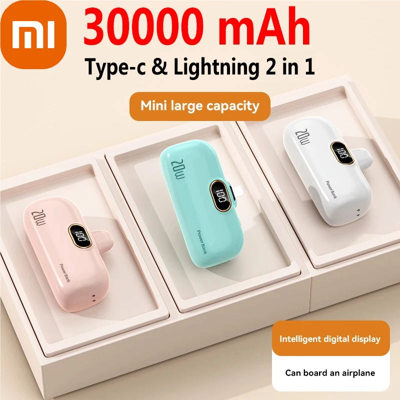 Xiaomi Mini 30,000mAh Power Bank: Built-In Cable Charger
