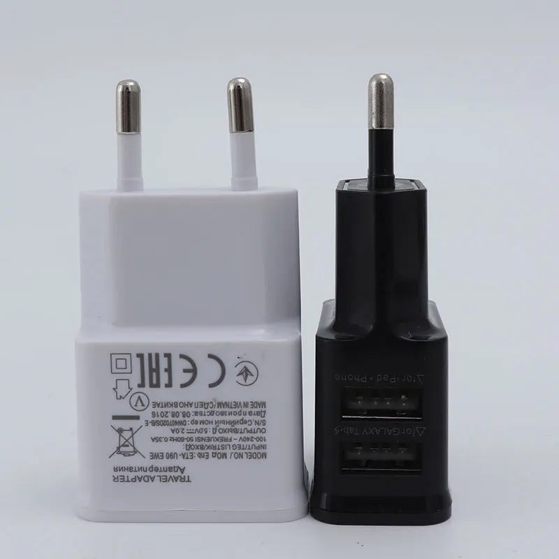 Portable dual USB charger for smartphones.