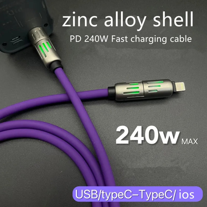 240W 4-in-1 Fast Charge USB Type-C Data Cable