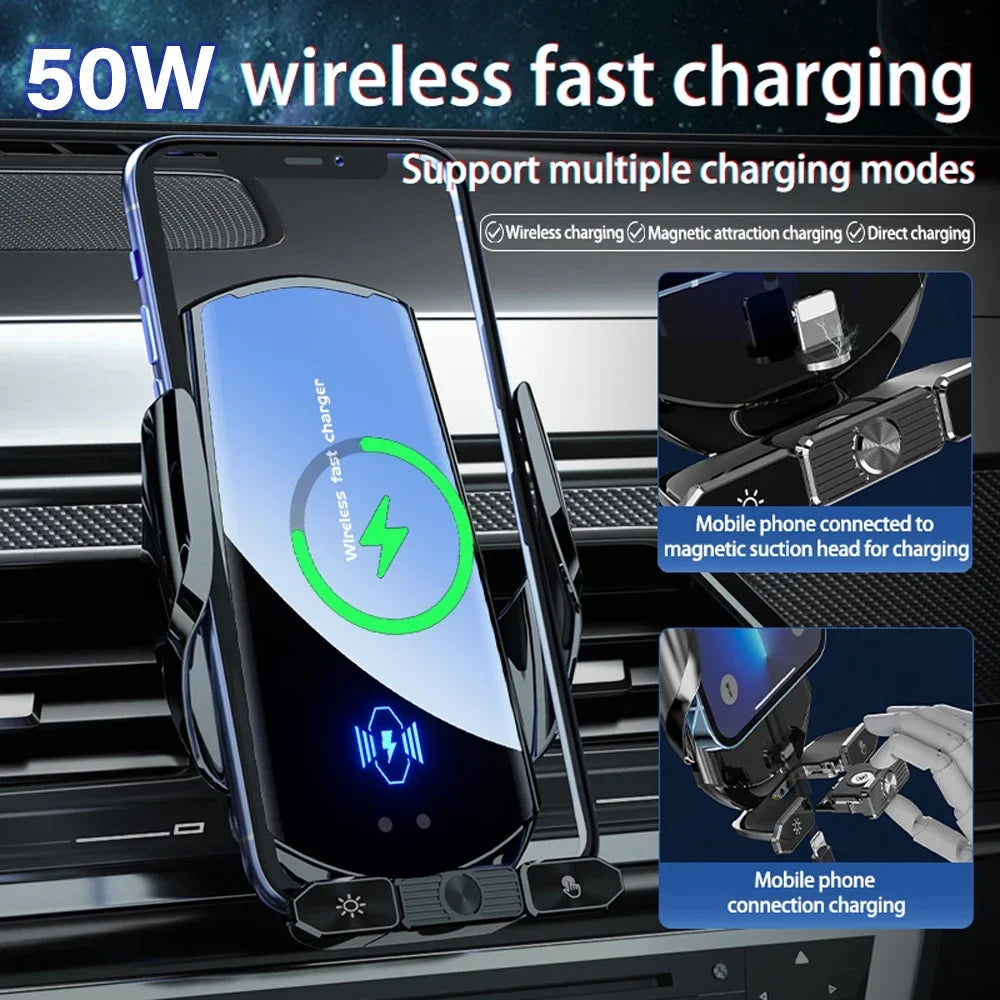 50W Wireless Car Charger for Samsung & iPhone