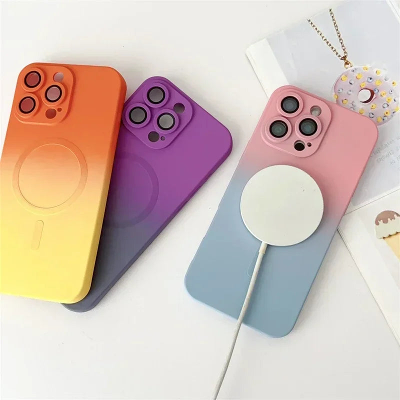 Colorful Gradient MagSafe Silicone Case - iPhone 16/15/14/13/12/11 Pro Max