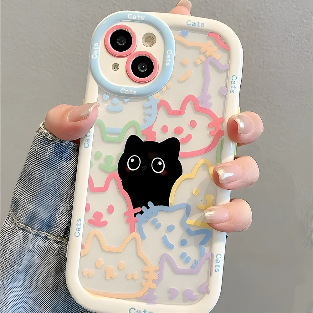 Cute Cat Animal iPhone Case for 7-16 Pro Max, SE, XS, XR, 8 Plus