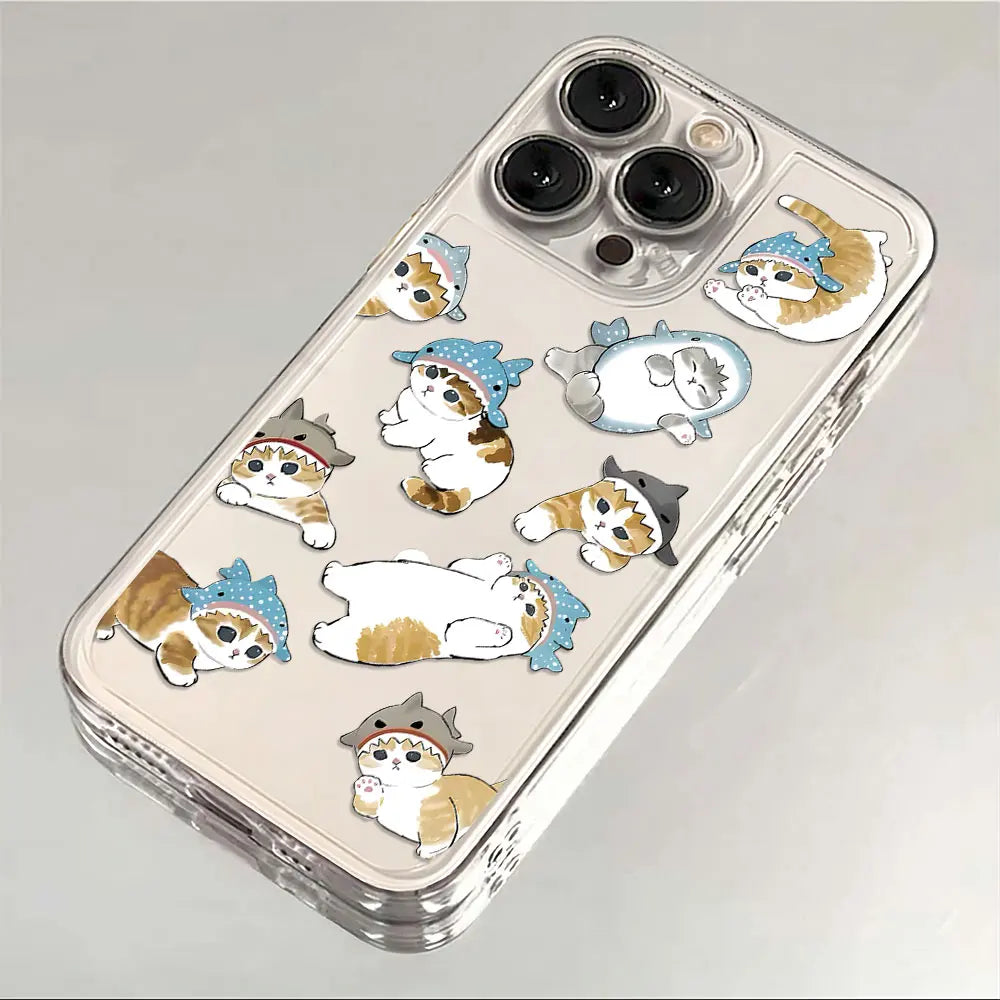 Cute M-Mofusands Cat iPhone Case - Transparent Cover