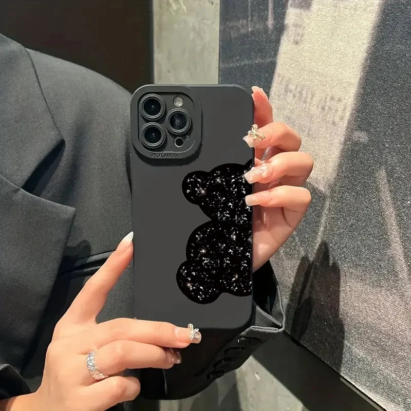 Floral Bear Painting iPhone Case for 7-16 Pro Max, SE, XS, XR