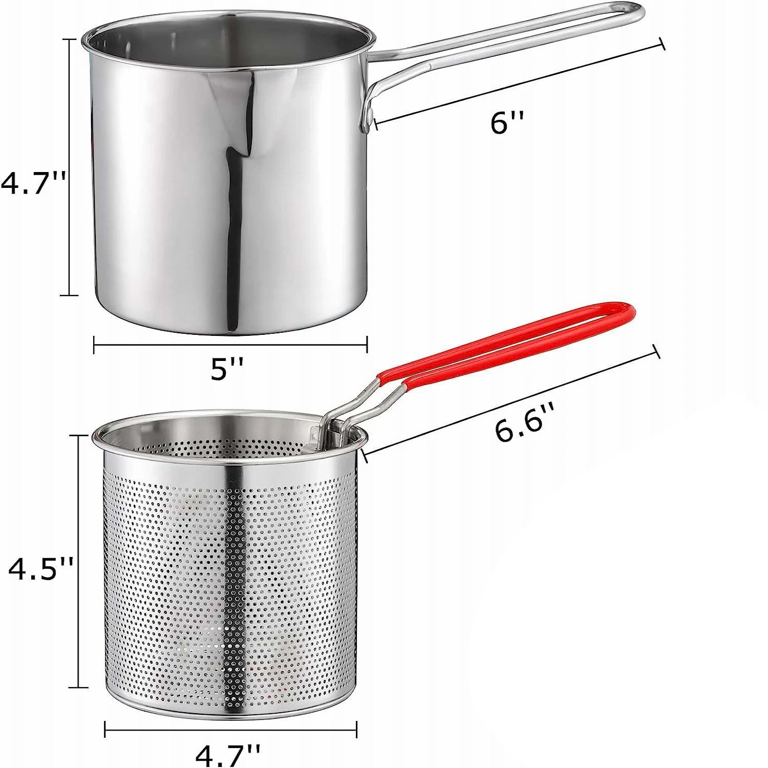 Stainless Steel Deep Frying Pot with Strainer – Kitchen Fryer Pan